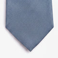 CRAVATTA AZZURRA 7 PIEGHE SARTORIALE IN SETA - Tinta unita - Lorenzi Como luxury silk tie