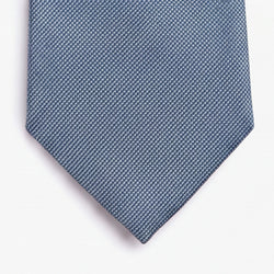 CRAVATTA AZZURRA 3 PIEGHE SARTORIALE IN SETA - Tinta unita - Lorenzi Como luxury silk tie