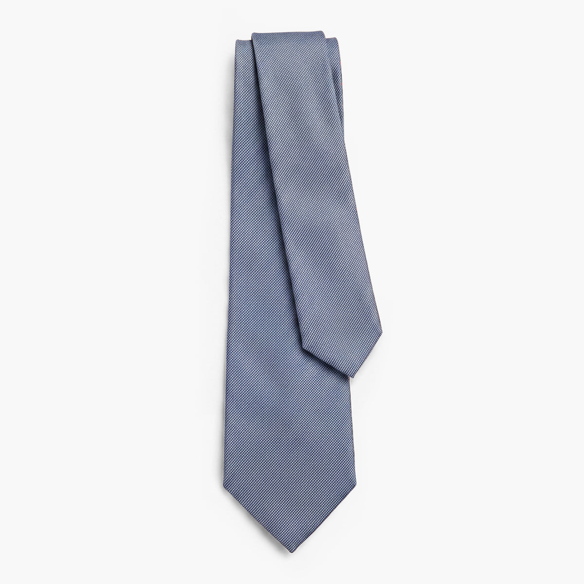 CRAVATTA AZZURRA 7 PIEGHE SARTORIALE IN SETA - Tinta unita - Lorenzi Como luxury silk tie