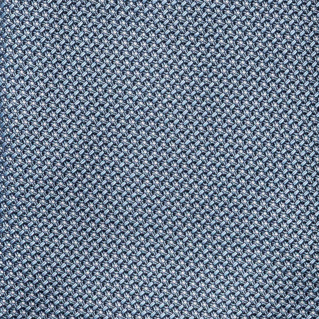 CRAVATTA AZZURRA 7 PIEGHE SARTORIALE IN SETA - Tinta unita - Lorenzi Como luxury silk tie