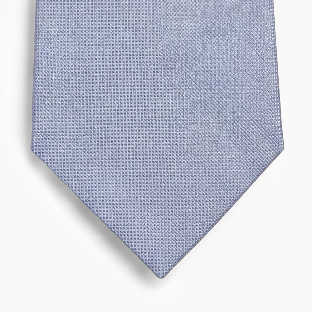 Light Blue Jacquard Silk Tie, 7-Fold - Solid