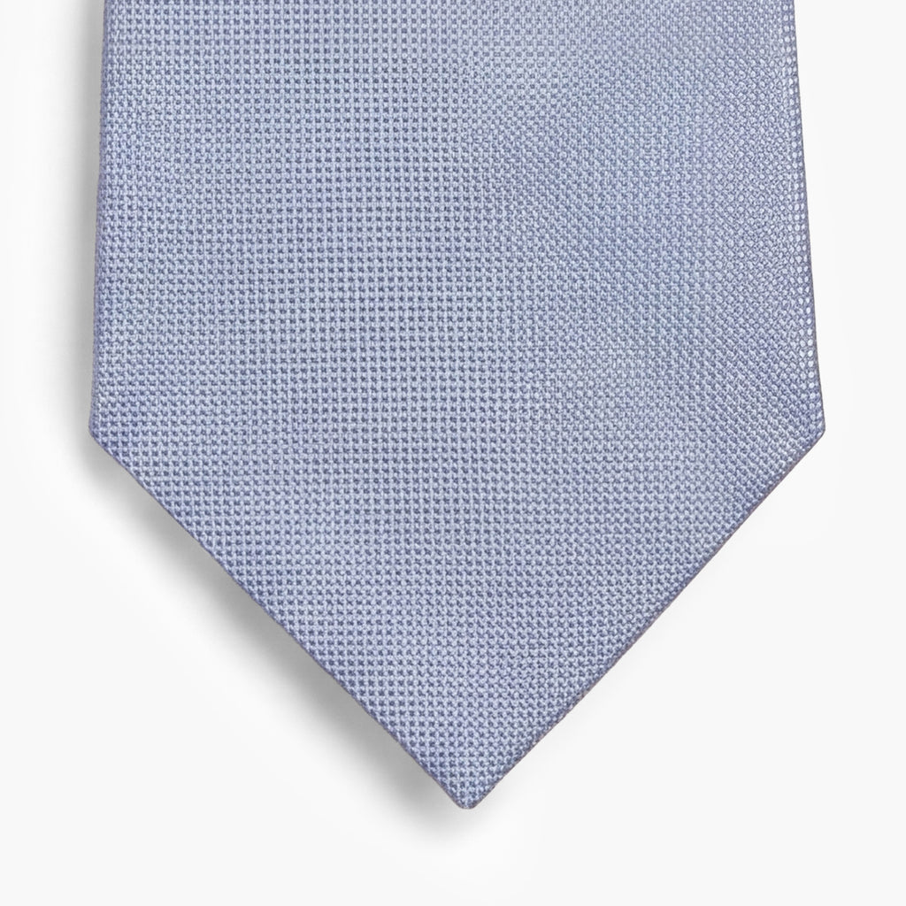 Light Blue Jacquard Silk Tie, 7-Fold - Solid