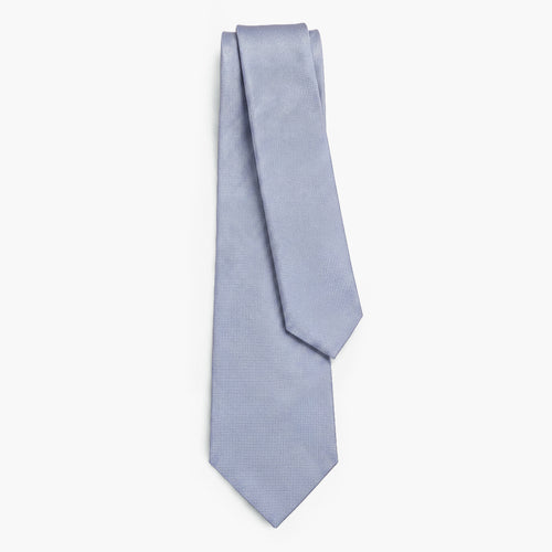 Light Blue Jacquard Silk Tie, 7-Fold - Solid