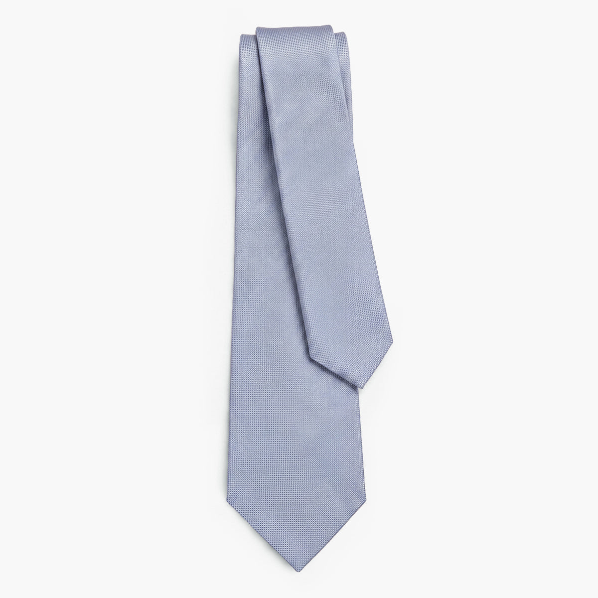 Light Blue Jacquard Silk Tie, 7-Fold - Solid