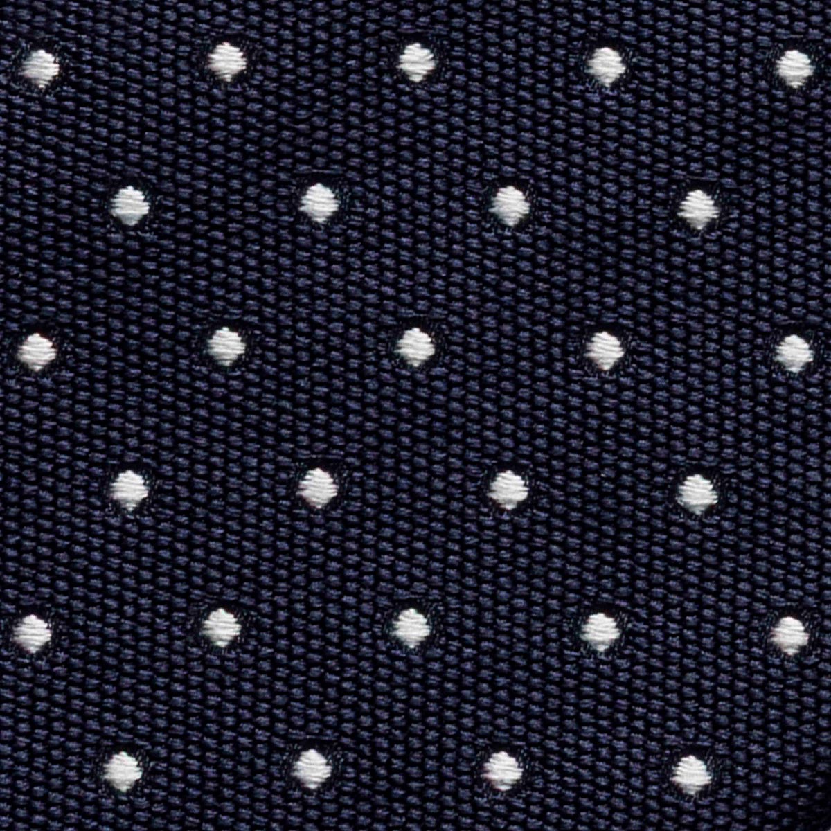 CRAVATTA BLU SCURO 7 PIEGHE IN SETA JACQUARD - Pois - Lorenzi Como luxury silk tie