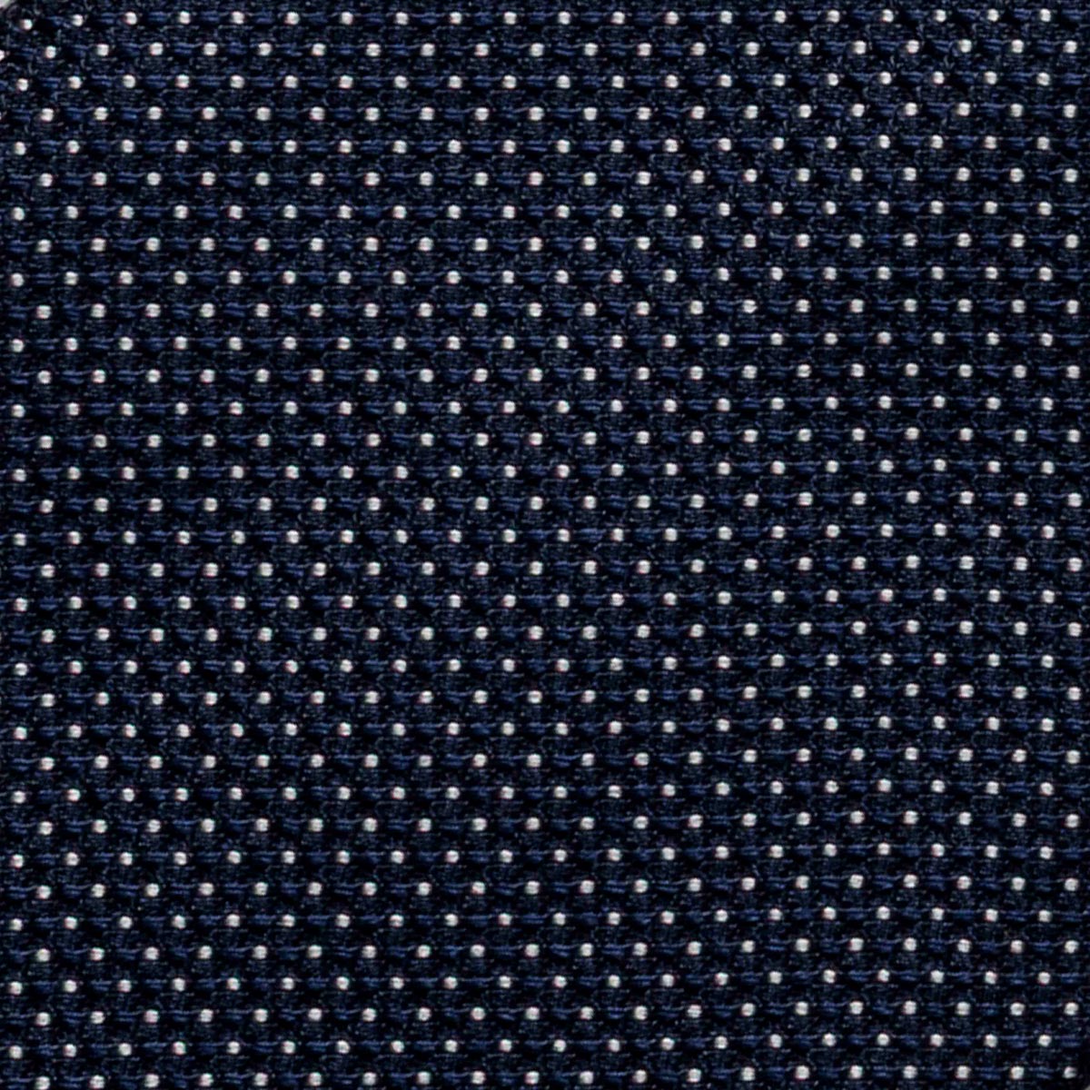 CRAVATTA BLU SCURO 7 PIEGHE IN SETA JACQUARD - Pois bianchi - Lorenzi Como luxury silk tie