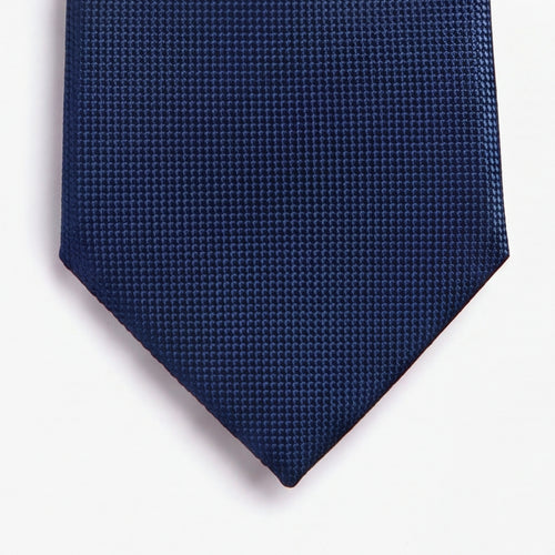CRAVATTA BLU SCURO 3 PIEGHE SARTORIALE IN SETA - Tinta unita - Lorenzi Como luxury silk tie