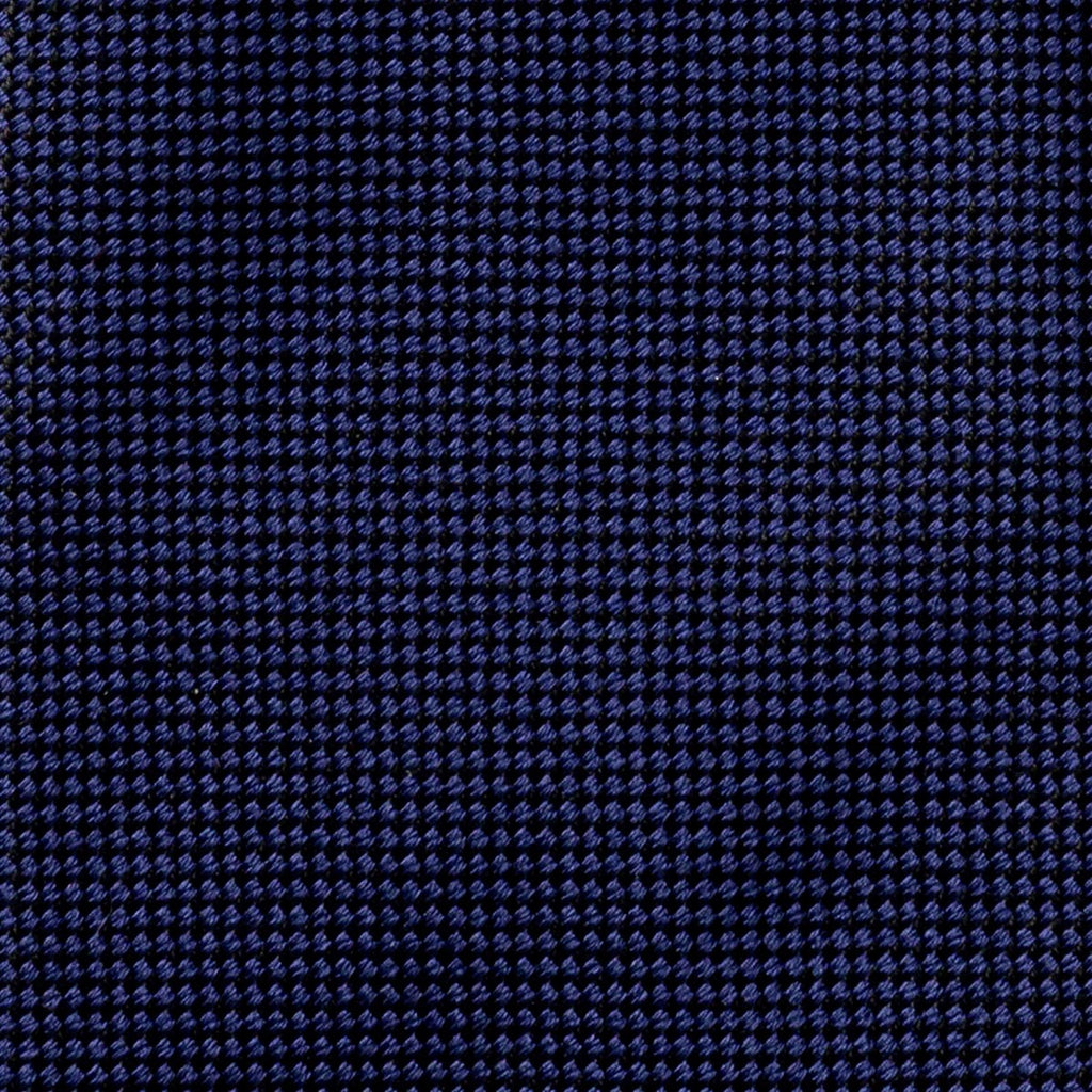 CRAVATTA BLU SCURO 7 PIEGHE SARTORIALE IN SETA - Tinta unita - Lorenzi Como luxury silk tie