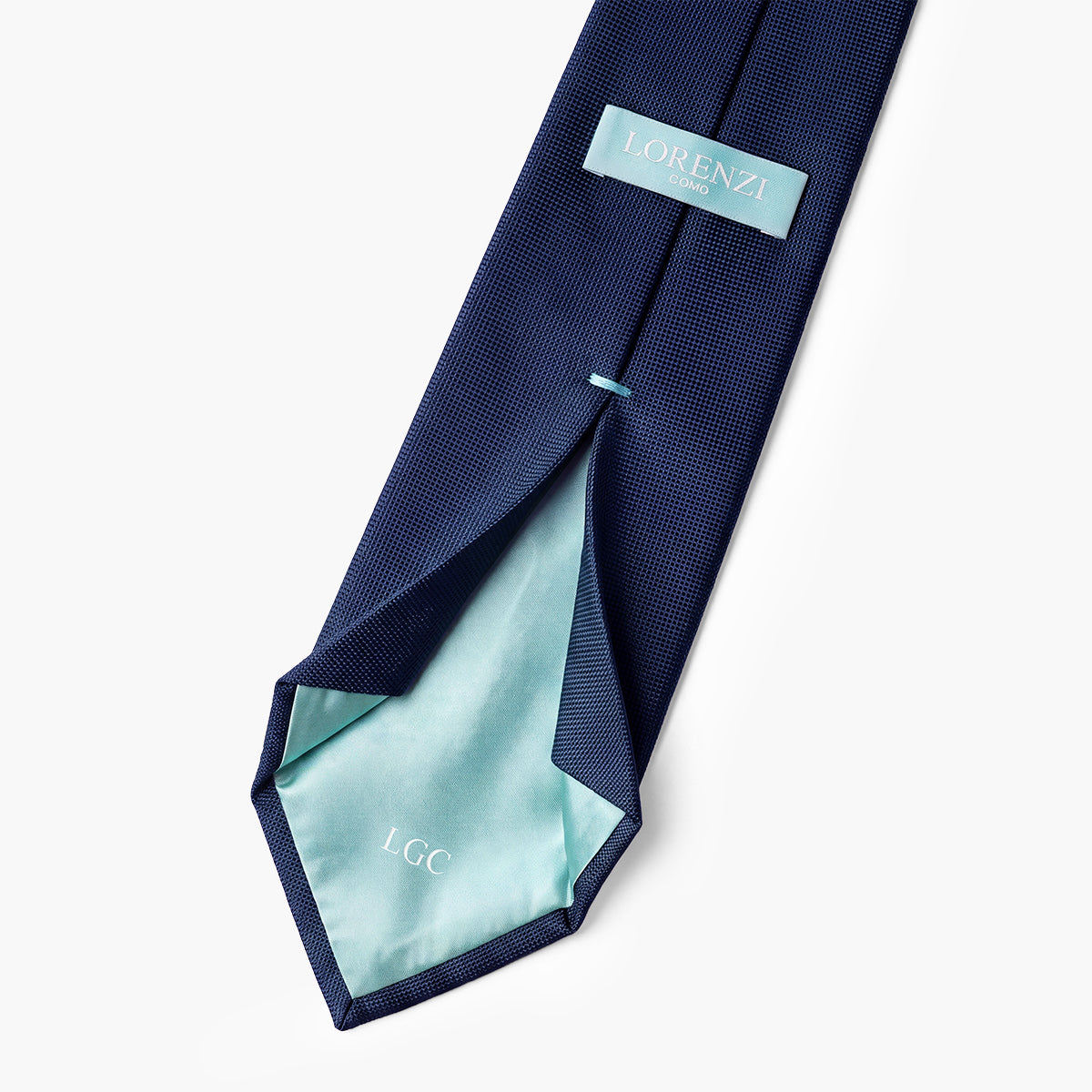 CRAVATTA BLU SCURO 7 PIEGHE SARTORIALE IN SETA - Tinta unita - Lorenzi Como luxury silk tie