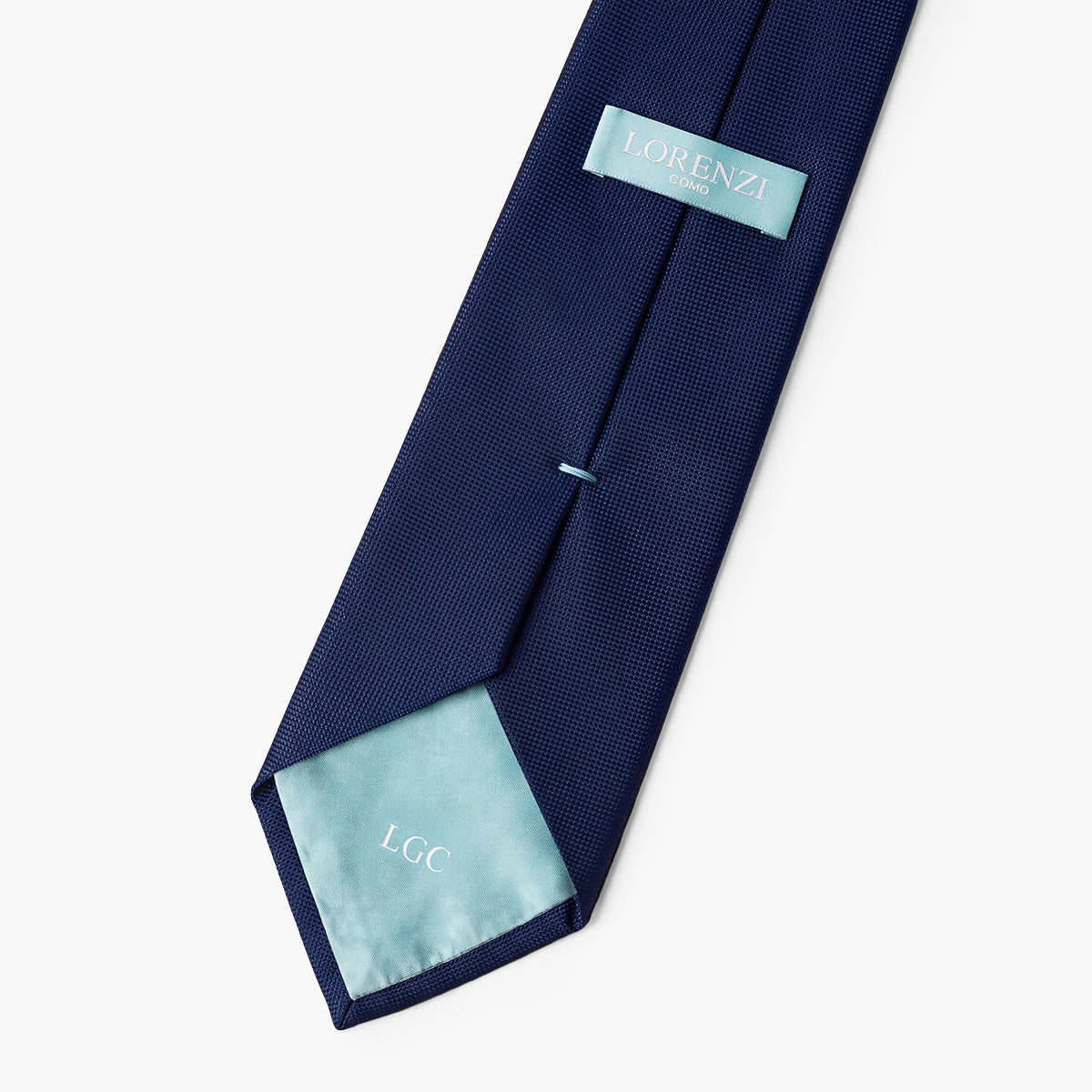 CRAVATTA BLU SCURO 3 PIEGHE SARTORIALE IN SETA - Tinta unita - Lorenzi Como luxury silk tie
