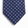 CRAVATTA BLU SCURO 7 PIEGHE SARTORIALE IN SETA - Floreale - Lorenzi Como luxury silk tie
