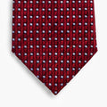 CRAVATTA BORDEAUX 7 PIEGHE IN SETA JACQUARD - Pois bianchi - Lorenzi Como luxury silk tie