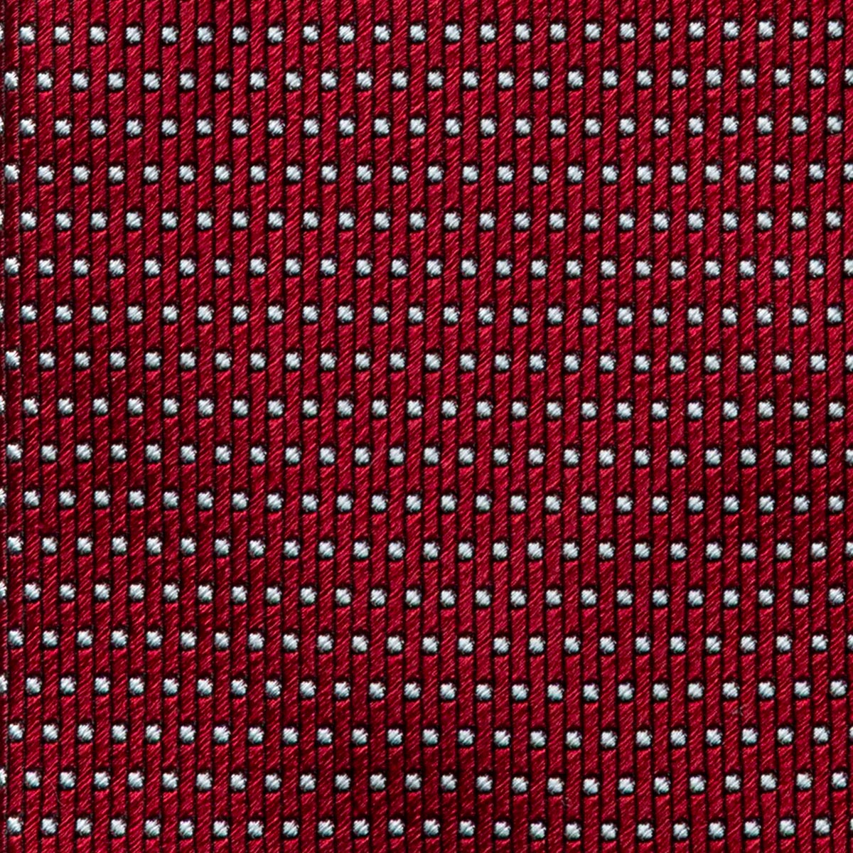 CRAVATTA BORDEAUX 7 PIEGHE IN SETA JACQUARD - Pois bianchi - Lorenzi Como luxury silk tie