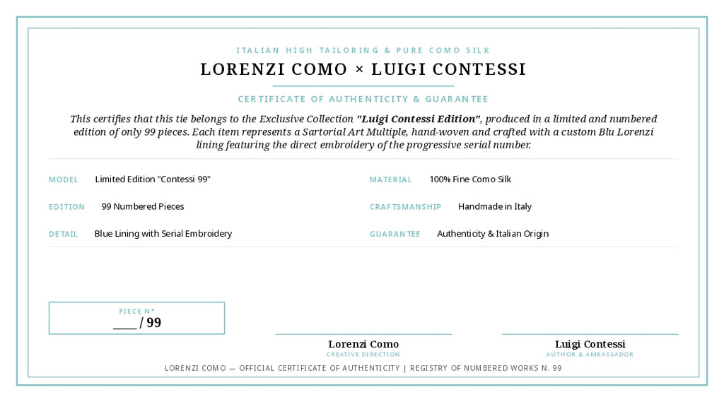 CRAVATTA BLU NAVY IN GARZA DI SETA - The Contessi Edition - Lorenzi Como luxury silk tie
