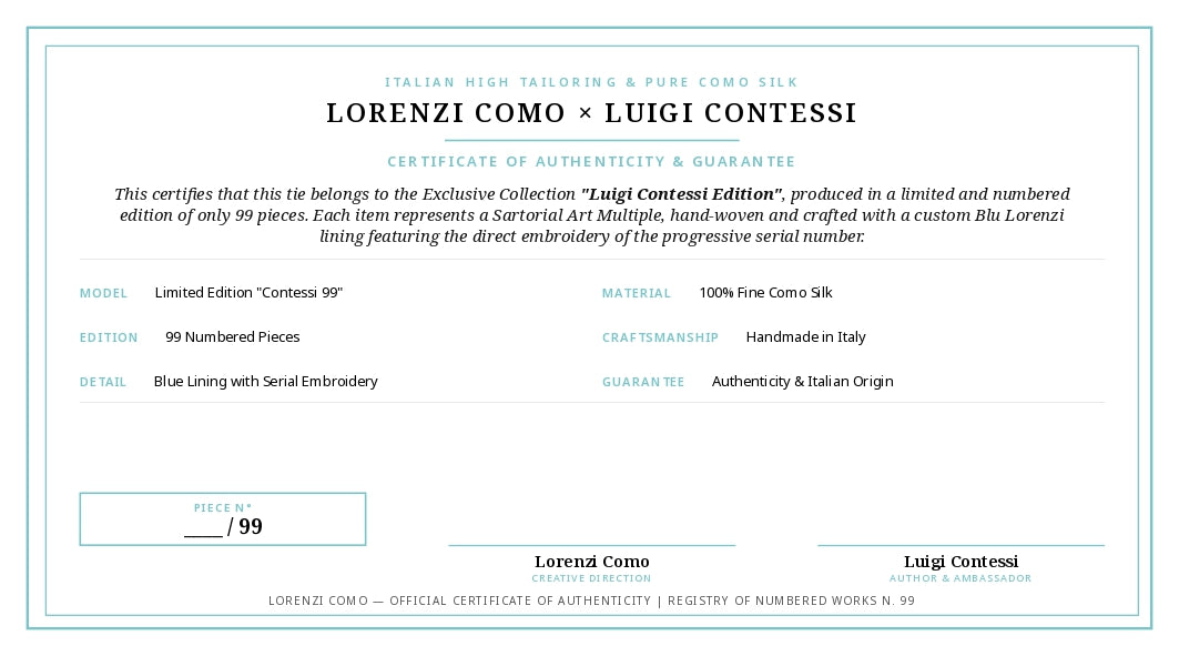 CRAVATTA BLU NAVY IN GARZA DI SETA - The Contessi Edition - Lorenzi Como luxury silk tie