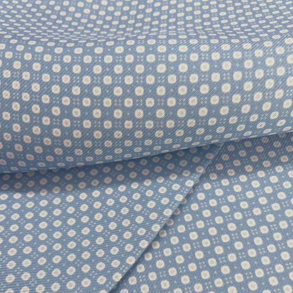 SKY BLUE SILK SATIN ASCOT TIE - Dot - detail view 2