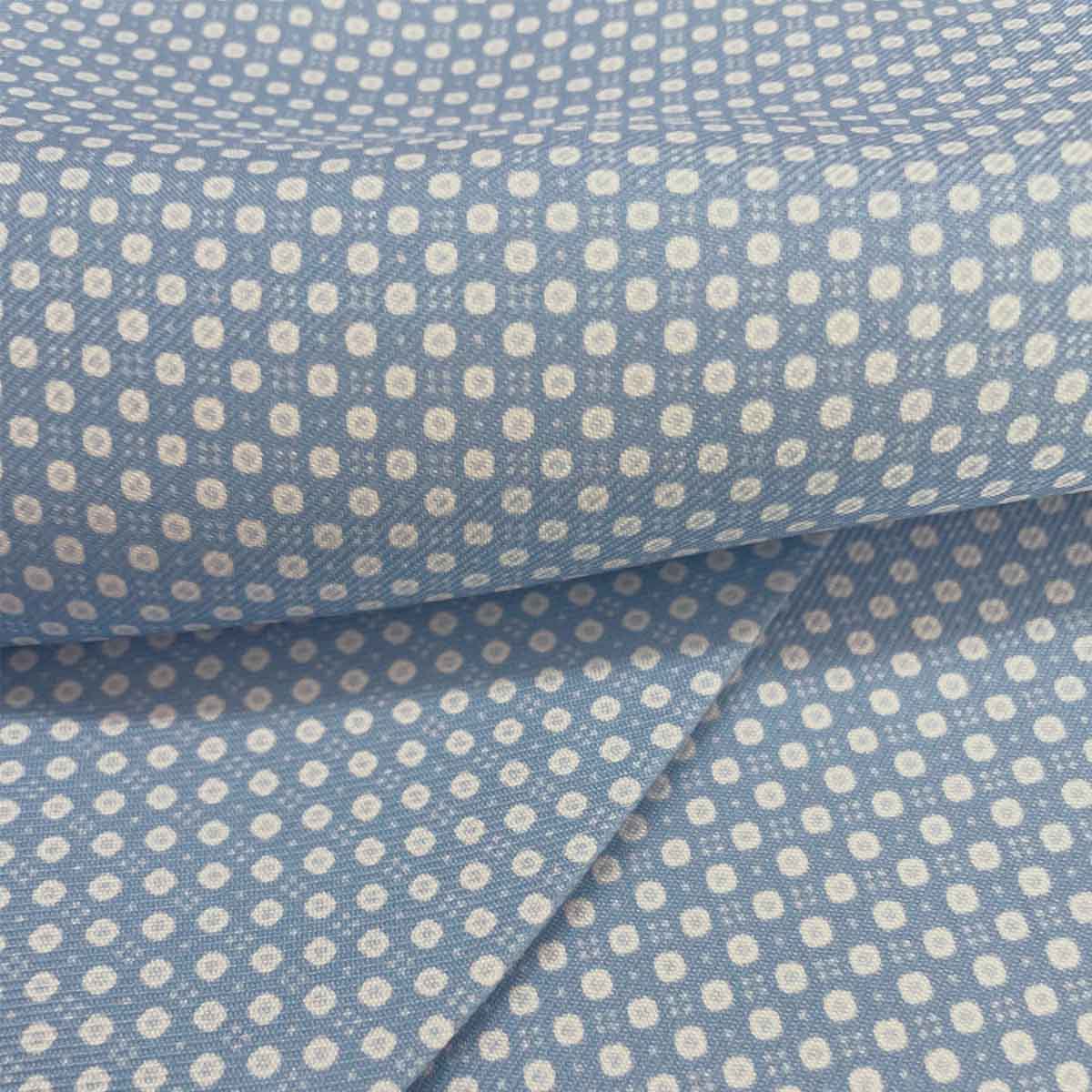 SKY BLUE SILK SATIN ASCOT TIE - Dot - detail view 2
