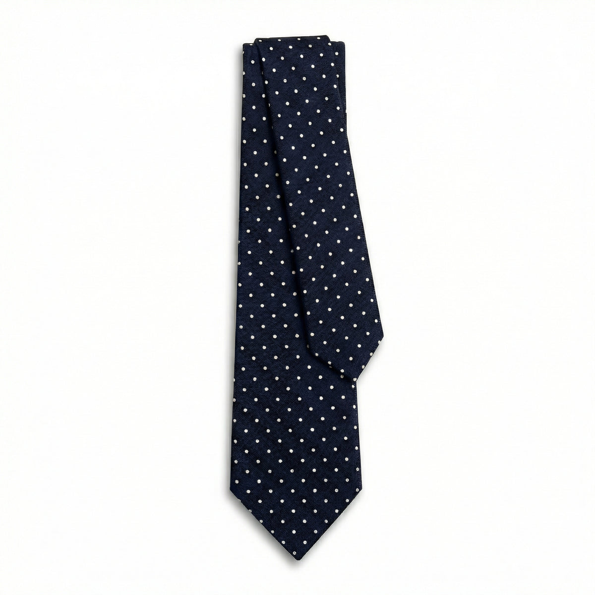 DARK BLUE 5-FOLD SARTORIAL JACQUARD SILK TIE - Lorenzi Como luxury silk tie