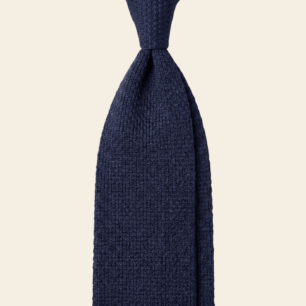 CRAVATTA BLU NAVY 3 PIEGHE IN GARZA DI SETA