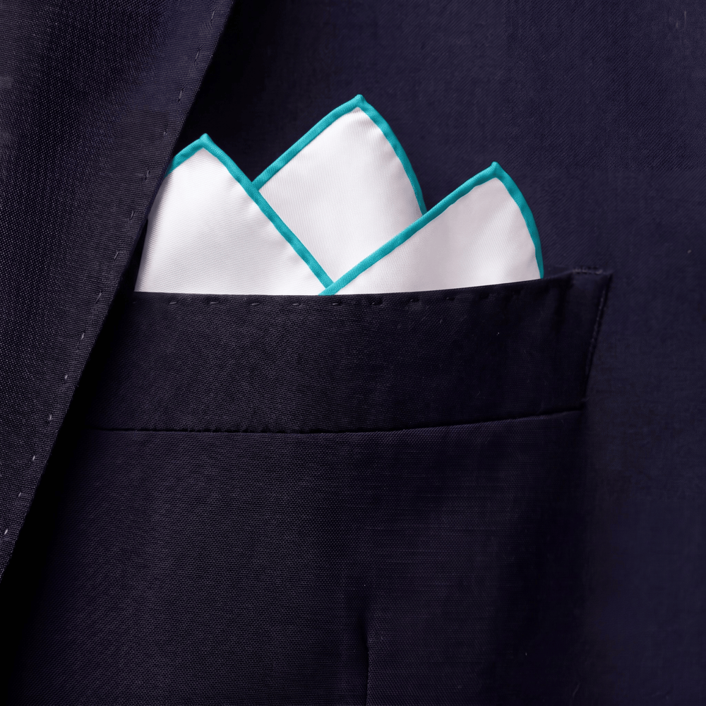 POCHETTE BIANCA IN RASO DI SETA - Lorenzi Como luxury silk tie