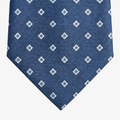 Blue Jacquard Silk Tie - Small geometric pattern