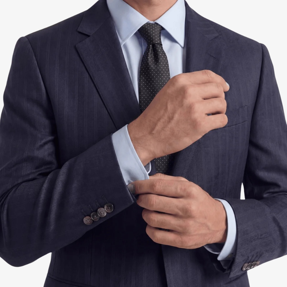 GREY 3 FOLD SARTORIAL CLASSIC SILK TIE - White polka dot