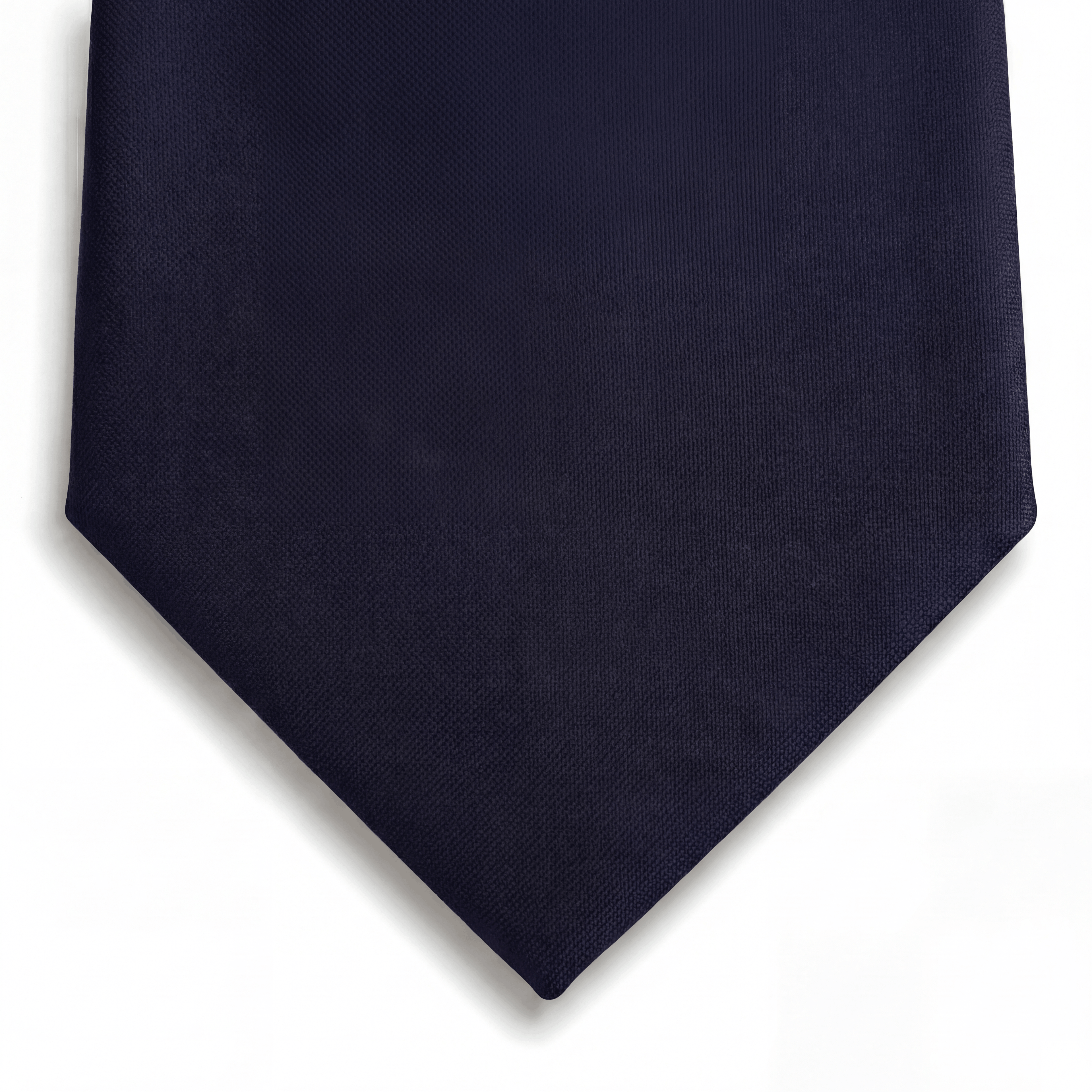 Dark Blue 3 Fold Jacquard Silk Tie - Solid Color - Lorenzi Como luxury silk tie