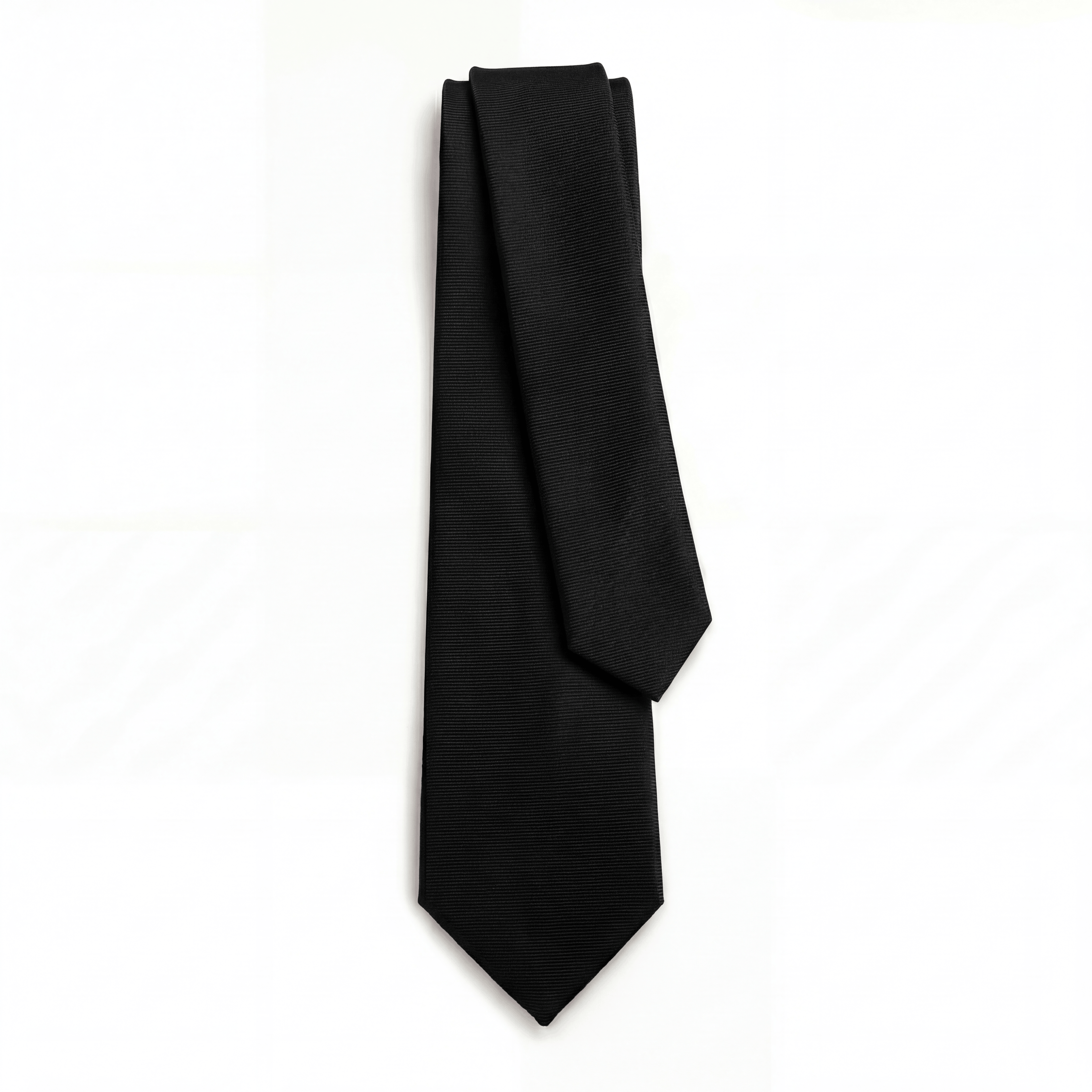 Black 3 Fold Sartorial Silk Tie - Solid Color - Lorenzi Como luxury silk tie