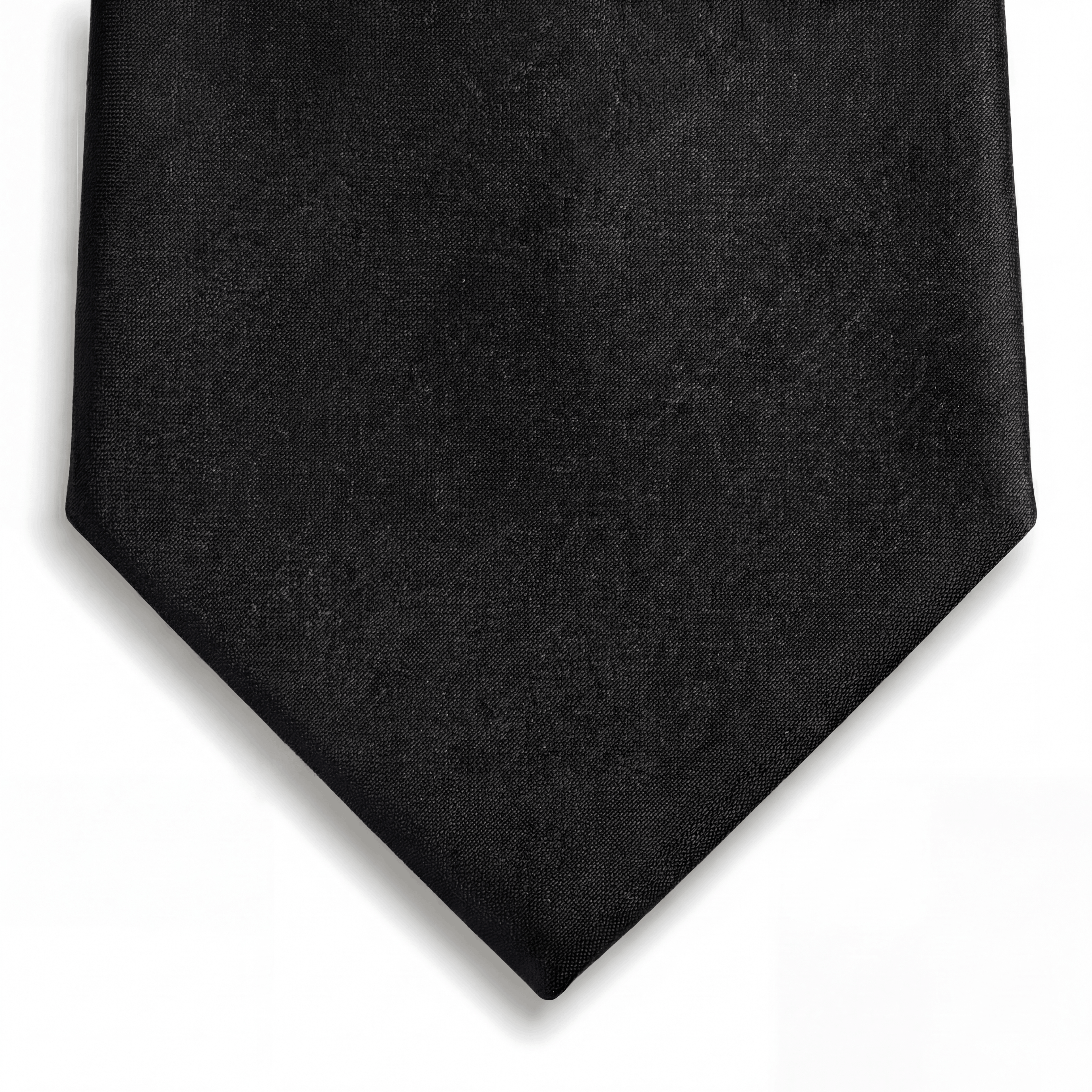 Black 3 Fold Sartorial Silk Tie - Solid Color - Lorenzi Como luxury silk tie