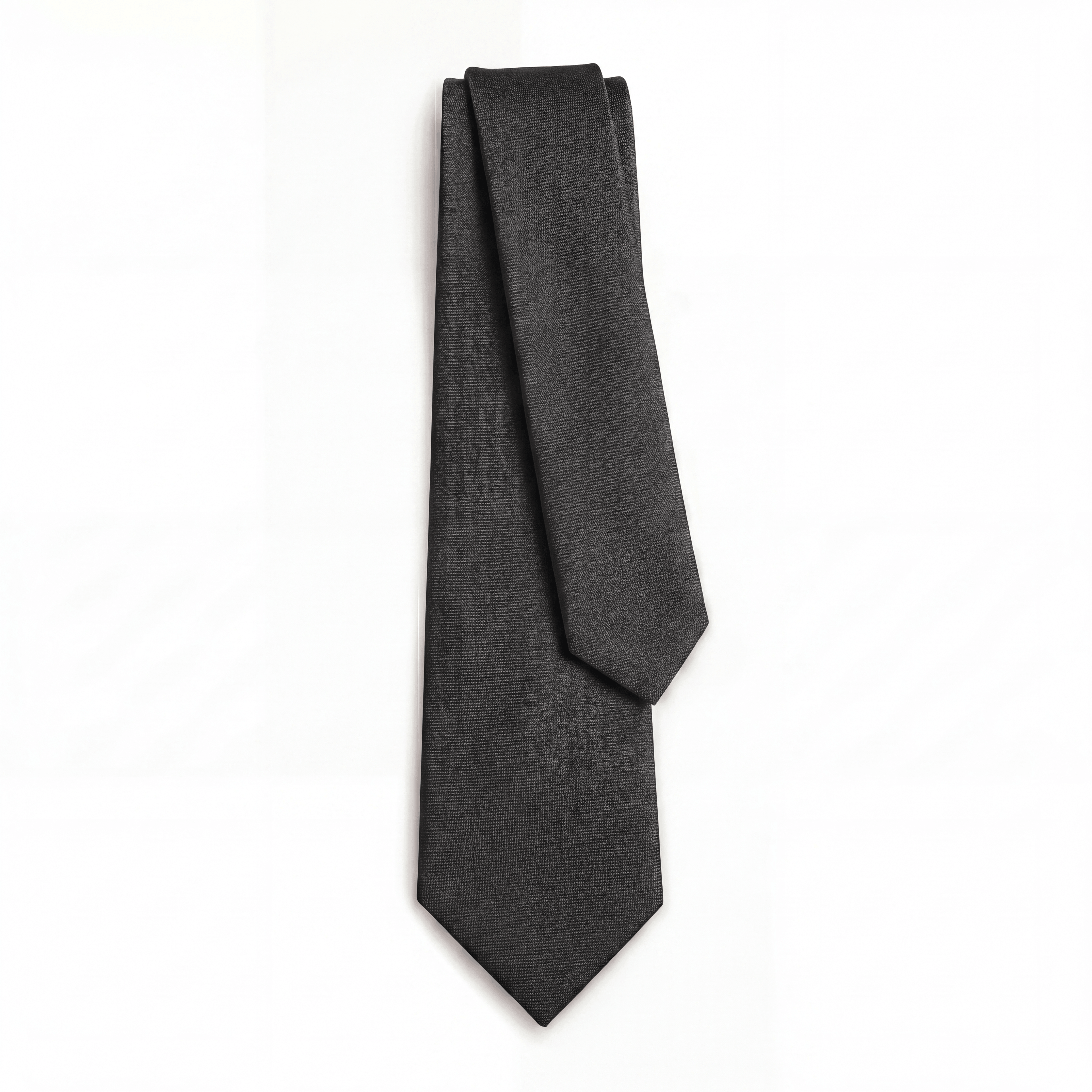 Dark Grey 3 Fold Sartorial Silk Tie - Solid Color - Lorenzi Como luxury silk tie