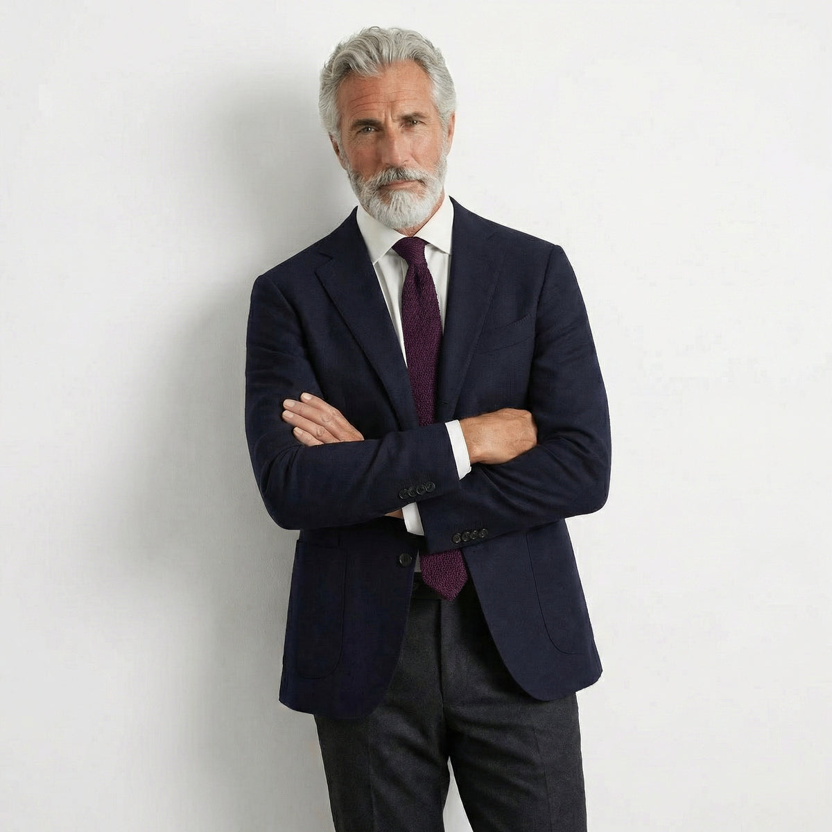 Amaranto Handmade 3-Fold Grenadine Silk Tie, product view 5