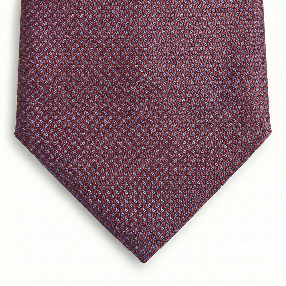 cravatta bordeaux sartoriale in seta jacquard con microdisegno, fatta a mano a Como da Lorenzi Como