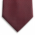 cravatta bordeaux 3 pieghe in seta jacquard con pois, fatta a mano a Como da Lorenzi Como