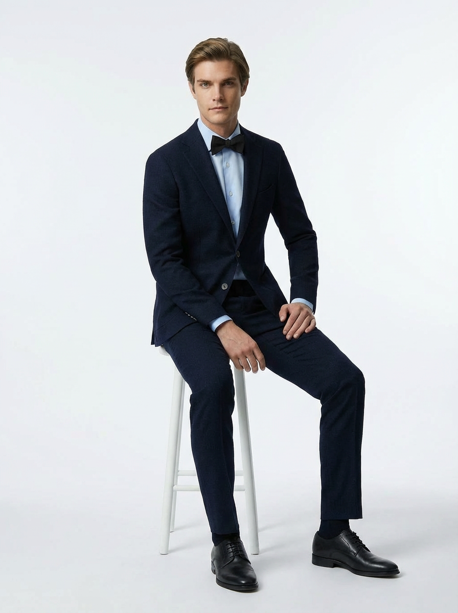 DARK SILK SATIN BOWTIE TO SELF-TIE