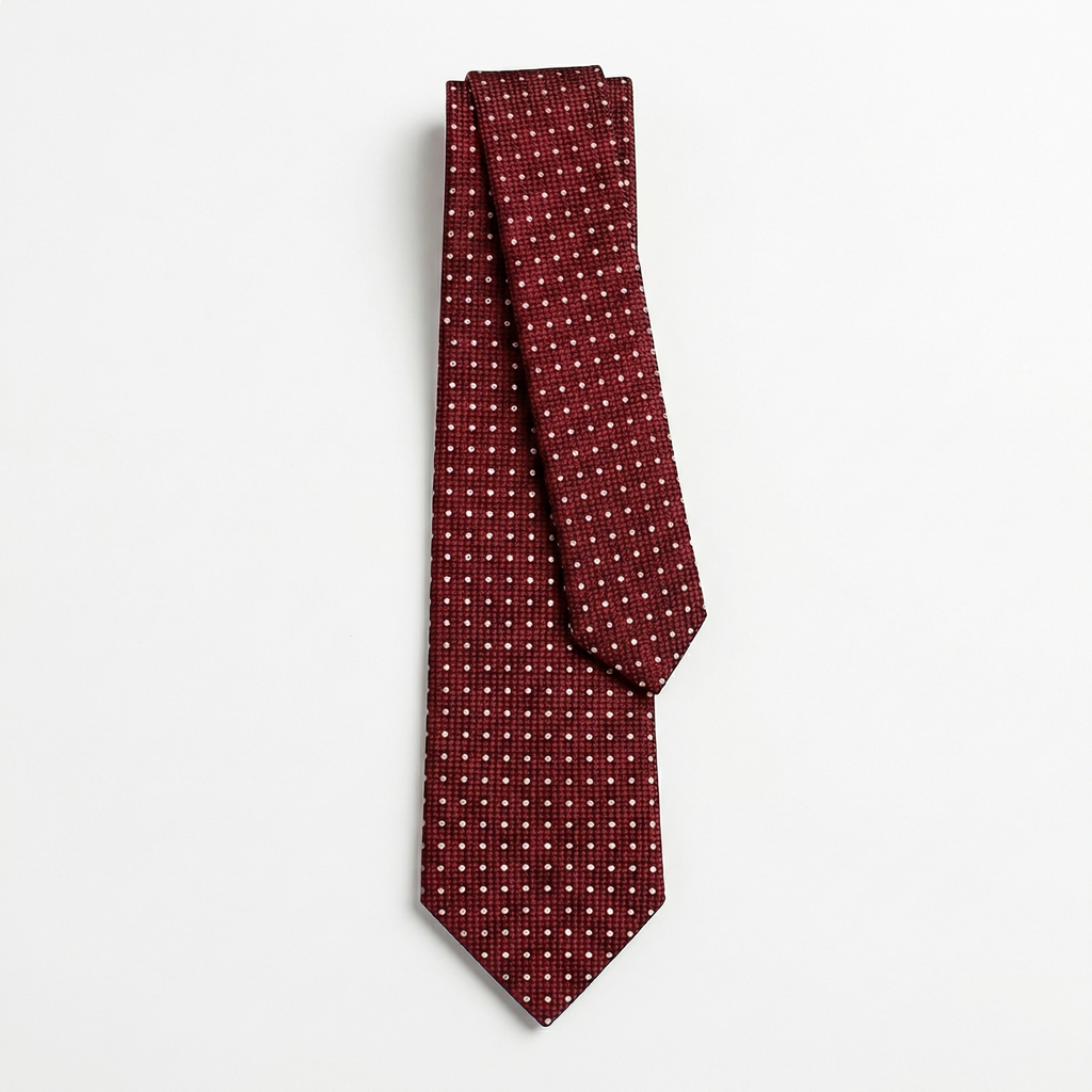BURGUNDY 5-FOLD SARTORIAL JACQUARD SILK TIE