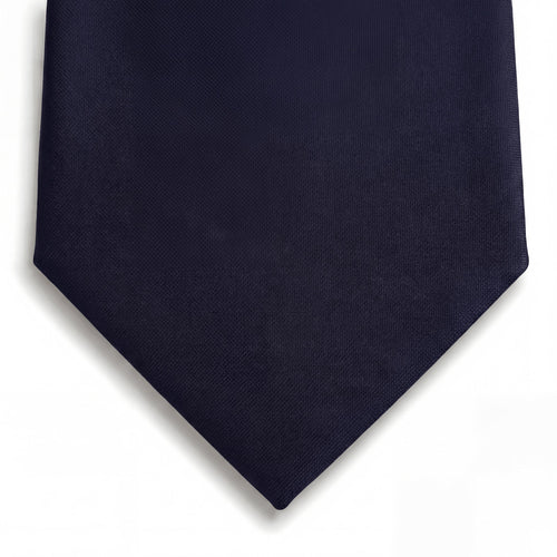 cravatta blu navy 3 pieghe in seta jacquard, tinta unita, fatta a mano a Como da Lorenzi Como