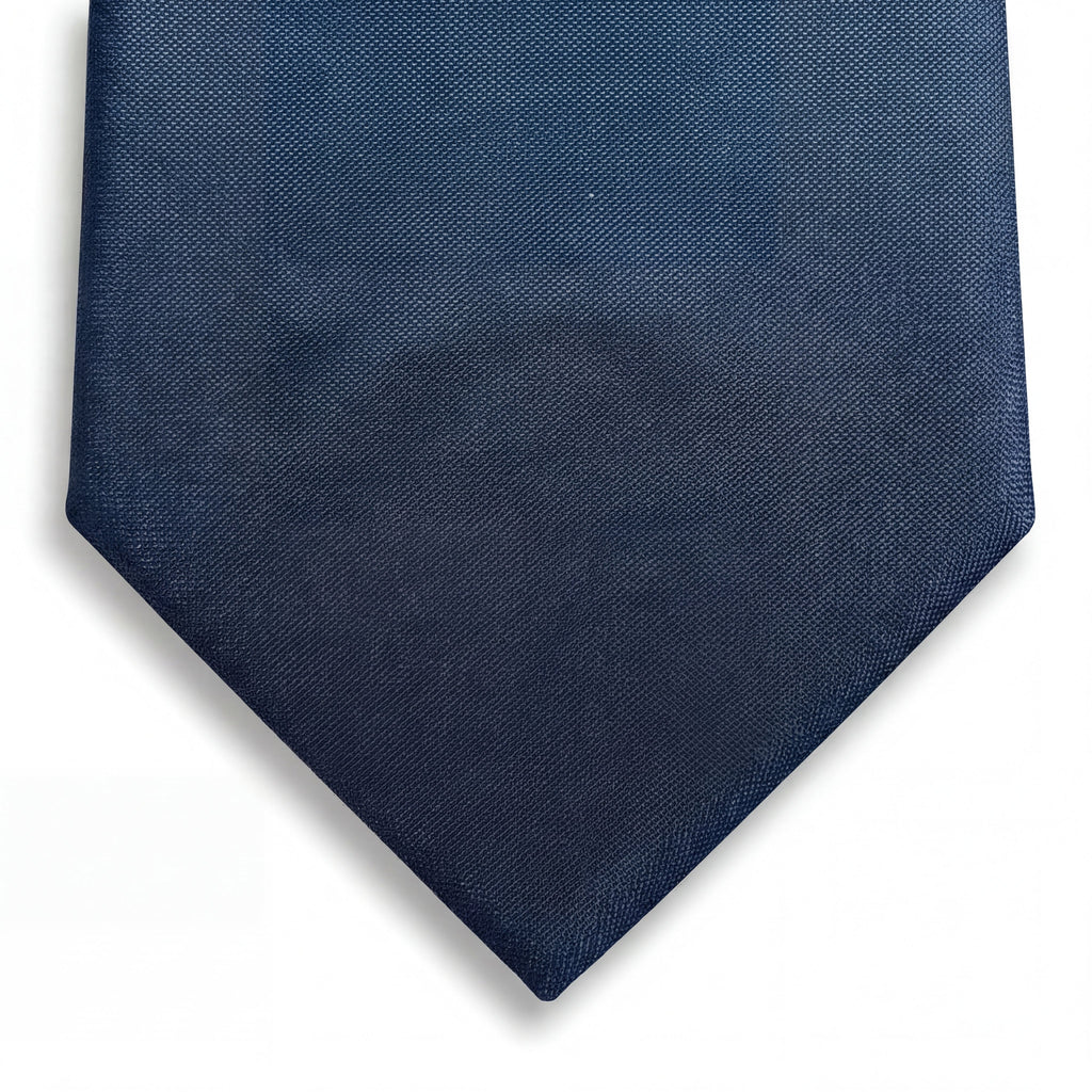 cravatta blu navy 3 pieghe in seta jacquard, tinta unita, fatta a mano a Como da Lorenzi Como