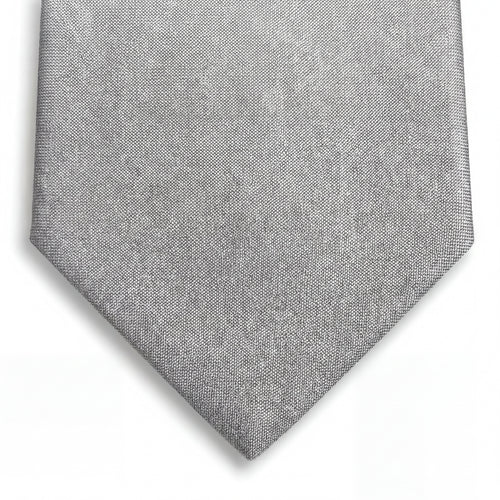 cravatta grigio scuro 3 pieghe in seta jacquard, tinta unita, fatta a mano a Como da Lorenzi Como