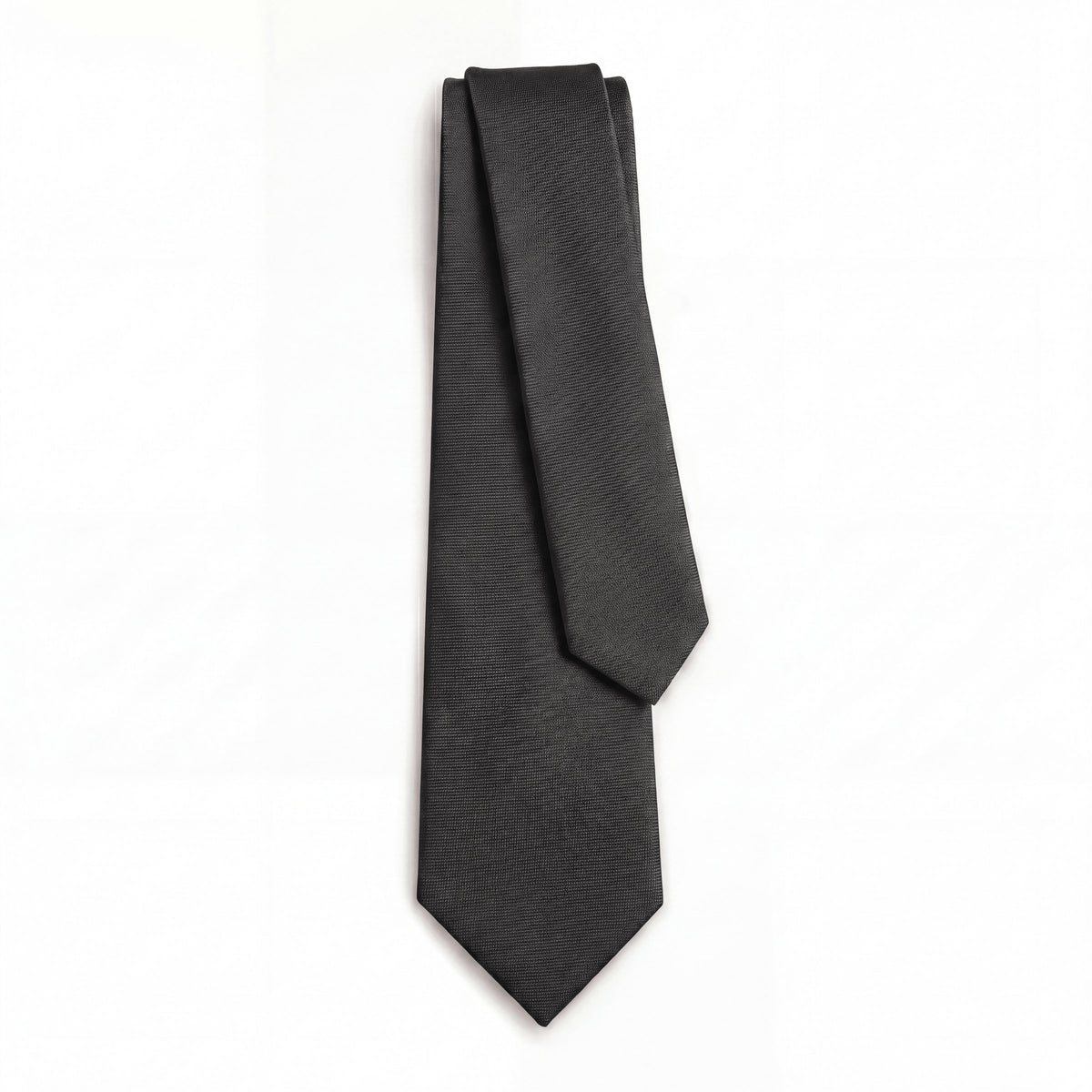 Dark Grey 3 Fold Sartorial Silk Tie - Solid Color - Lorenzi Como luxury silk tie