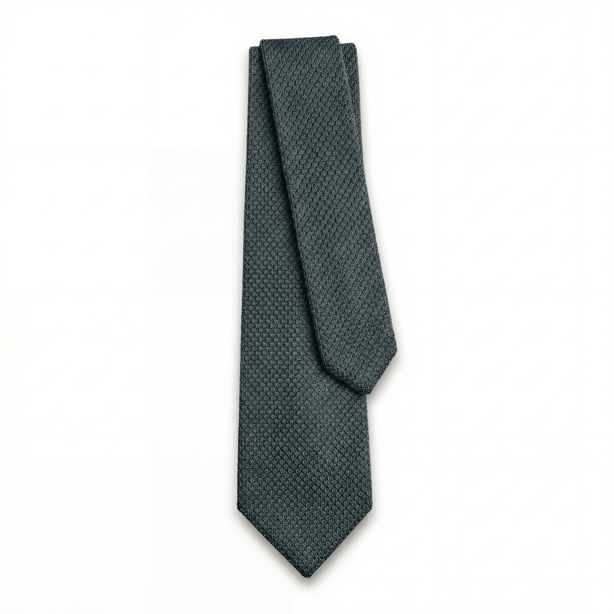 Deep Green Handmade 3-Fold Grenadine Silk Tie - Lorenzi Como luxury silk tie