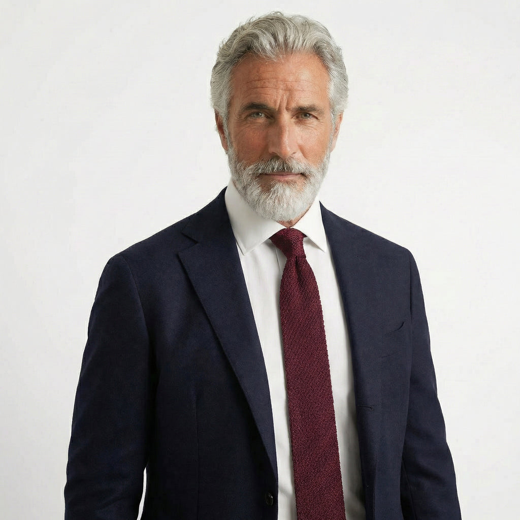 GARNET HANDMADE 3-FOLD GRENADINE SILK TIE