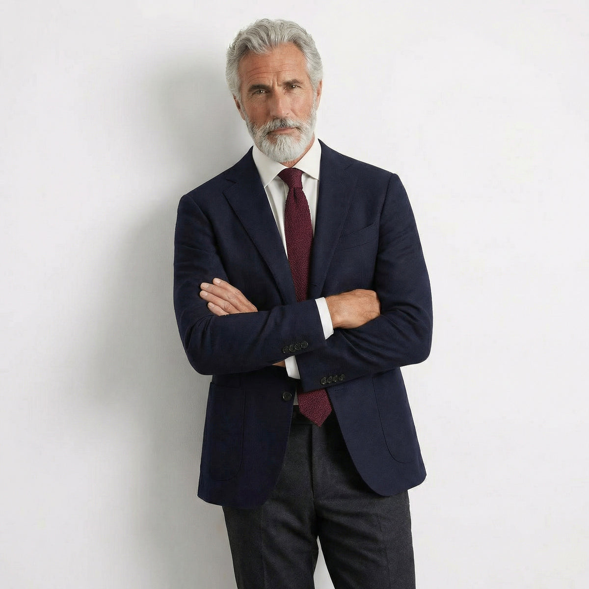 Garnet Handmade 3-Fold Grenadine Silk Tie, product view 4