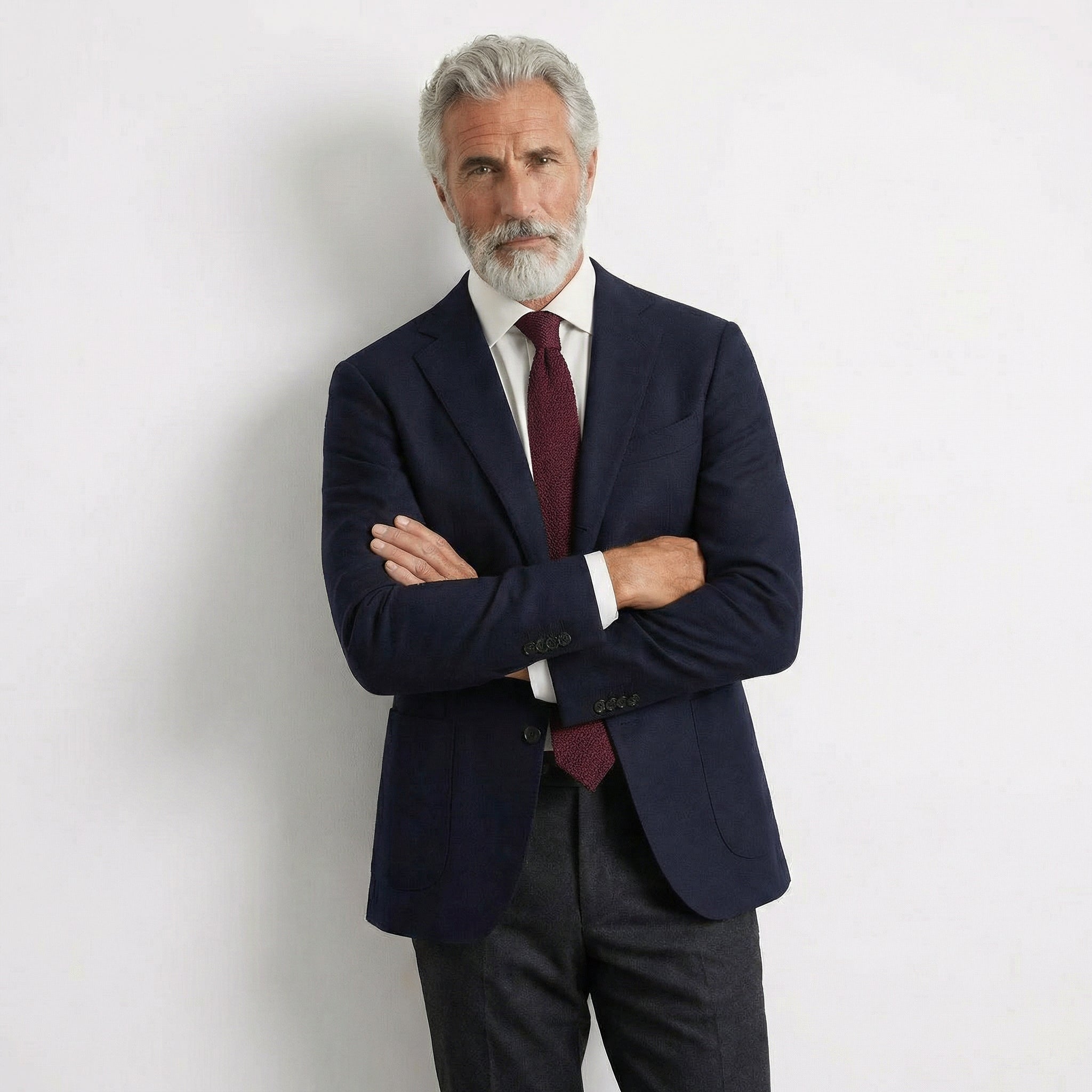 GARNET HANDMADE 3-FOLD GRENADINE SILK TIE