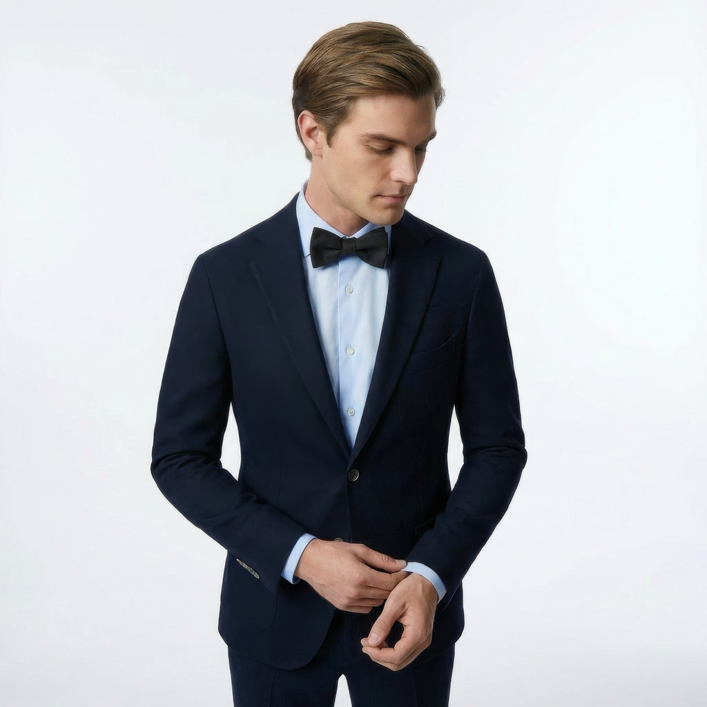 DARK SILK SATIN BOWTIE TO SELF-TIE