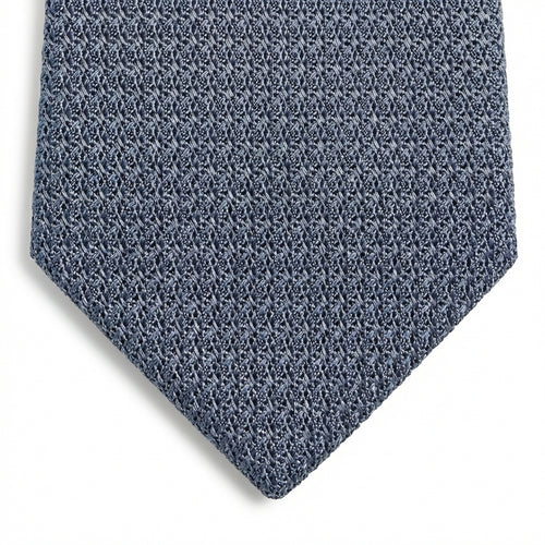 Marine Handmade 3-Fold Grenadine Silk Tie, detail of the fabric and weave