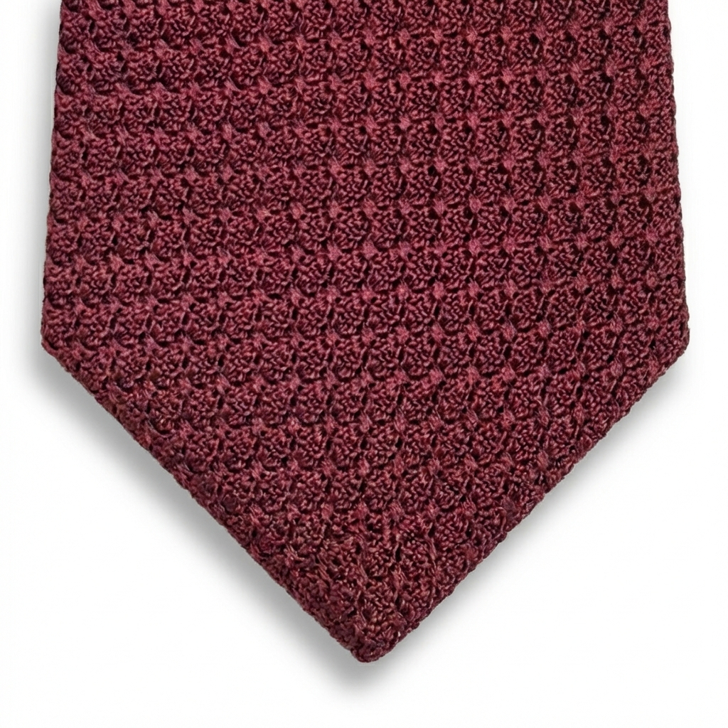 GARNET HANDMADE 3-FOLD GRENADINE SILK TIE