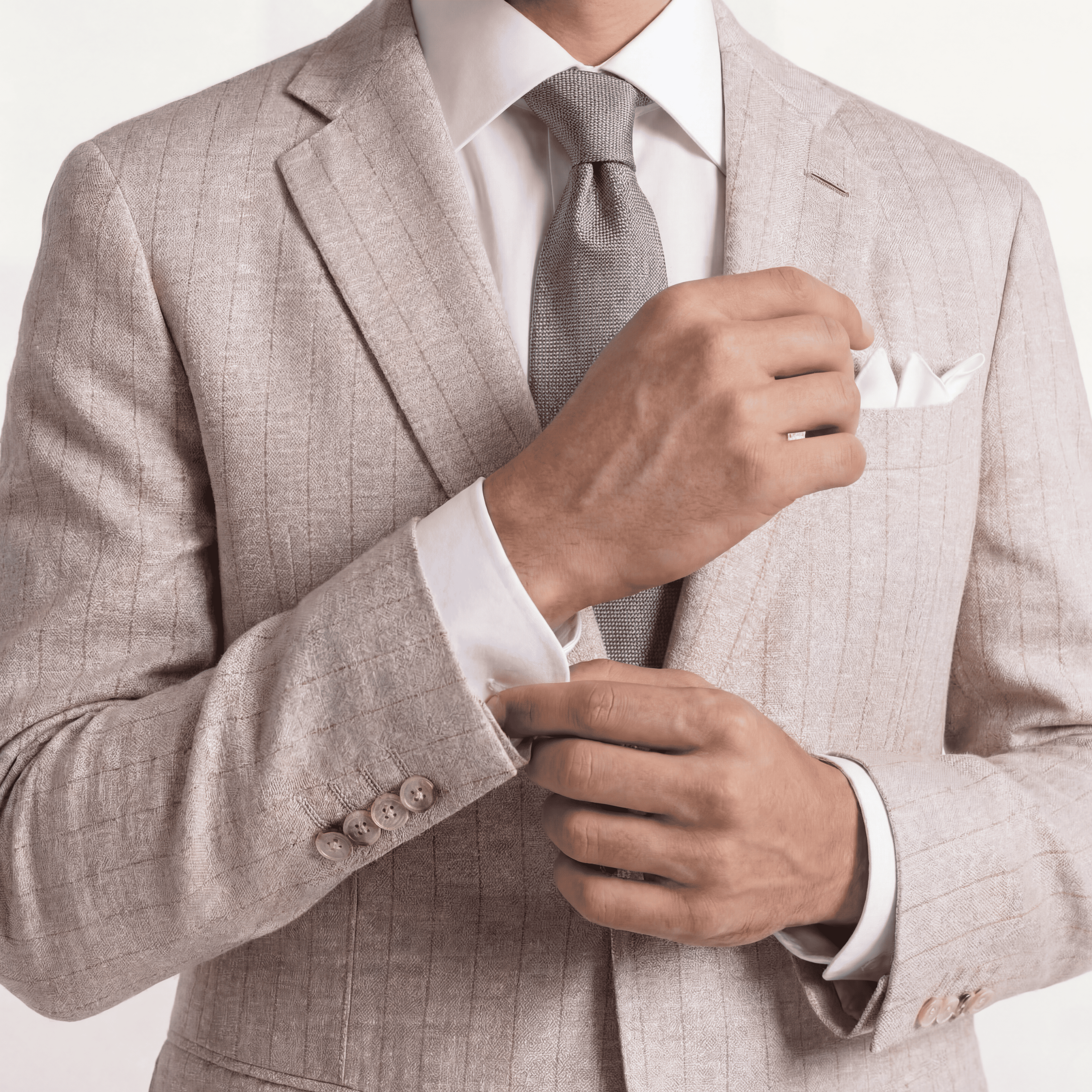 GREY JACQUARD SILK TIE - Micro texture pattern