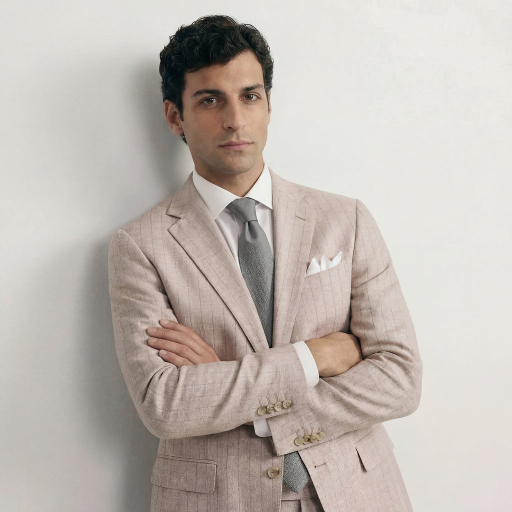 GREY JACQUARD SILK TIE - Micro texture pattern