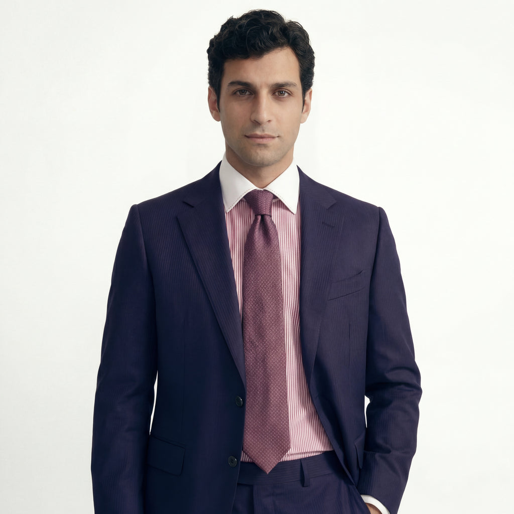 BORDEAUX JACQUARD SILK TIE - Micro leaf pattern