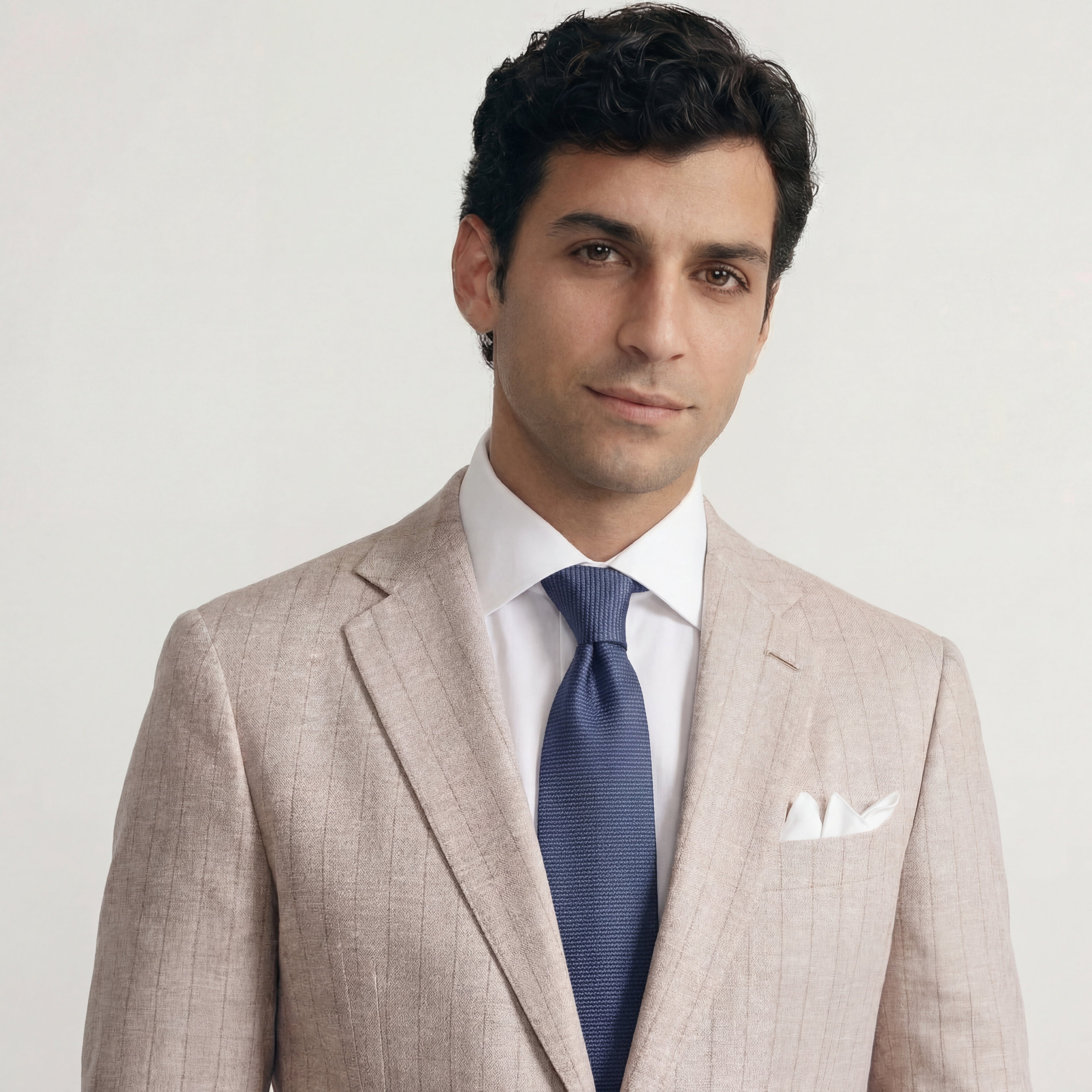 NAVY SARTORIAL SILK TIE - Ribbed texture